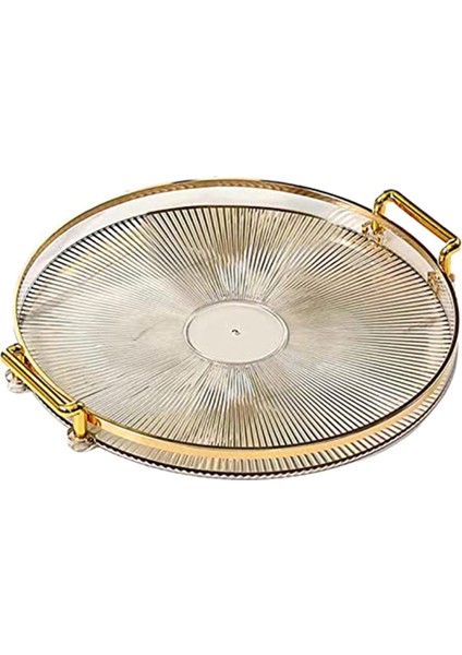 Lüks Servis Tepsisi, Kulplu Kozmetik Parfüm Makyaj Malzemesi Teşhiri Çok Fonksiyonlu Dekoratif Dekoratif Tepsi, Takı Tepsisi B (Yurt Dışından)