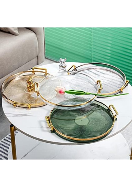 Lüks Servis Tepsisi, Kulplu Kozmetik Parfüm Makyaj Malzemesi Teşhiri Çok Fonksiyonlu Dekoratif Dekoratif Tepsi, Takı Tepsisi B (Yurt Dışından) fiyatları