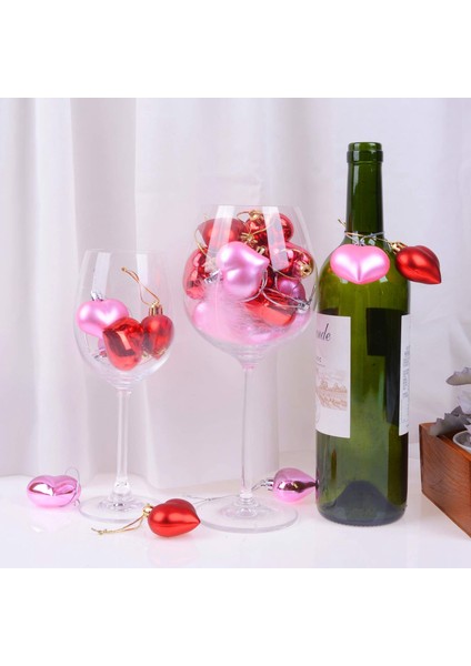 Xin Yue Zhang 36 Parça Kalp Süsleri Kalp Şekilli Gün Süslemeleri Ağaç Süsleri Yeni Yıl Tatil Evi Partisi Dekoru Için Mat Kalp Dekor Süsler, 2 Tür (Kırmızı, Pembe) (Yurt Dışından) fırsatları