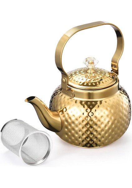 Xin Yue Zhang Paslanmaz Çelik Demlik 1,2 L, Çıkarılabilir Filtreli Su Isıtıcısı Çaydanlık-Çay Veya Diğer Çayları Filtrelemek Için, Altın (Yurt Dışından)