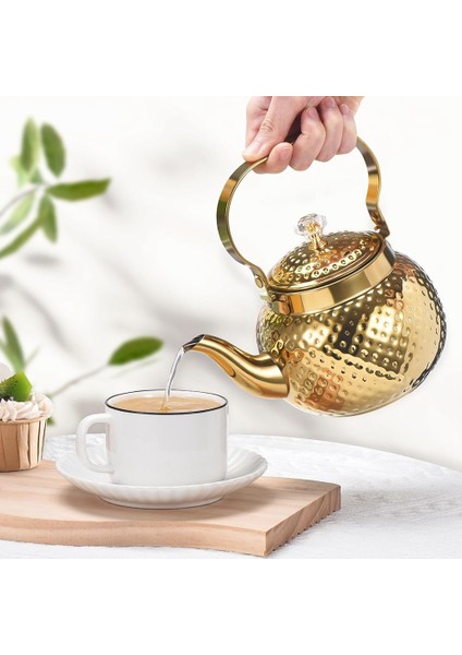Xin Yue Zhang Paslanmaz Çelik Demlik 1,2 L, Çıkarılabilir Filtreli Su Isıtıcısı Çaydanlık-Çay Veya Diğer Çayları Filtrelemek Için, Altın (Yurt Dışından)
