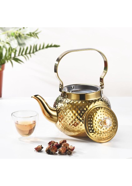 Xin Yue Zhang Paslanmaz Çelik Demlik 1,2 L, Çıkarılabilir Filtreli Su Isıtıcısı Çaydanlık-Çay Veya Diğer Çayları Filtrelemek Için, Altın (Yurt Dışından)