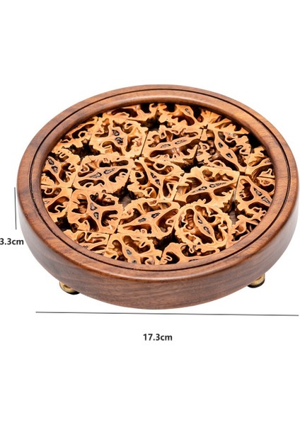 Xin Yue Zhang Yuvarlak Içi Boş Çay Tepsisi Ceviz Pot Tutucu Tabanı Retro Çay Pedi Bardak Tutucu Isı Yalıtım Pedi L (Yurt Dışından) modelleri