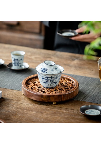 Xin Yue Zhang Yuvarlak Içi Boş Çay Tepsisi Ceviz Pot Tutucu Tabanı Retro Çay Pedi Bardak Tutucu Isı Yalıtım Pedi L (Yurt Dışından) fırsatları