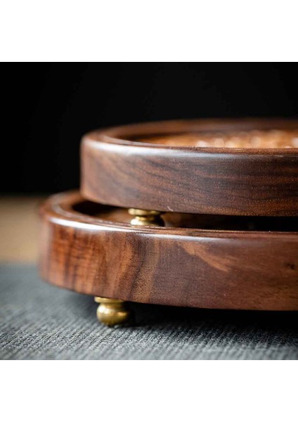 Xin Yue Zhang Yuvarlak Içi Boş Çay Tepsisi Ceviz Pot Tutucu Tabanı Retro Çay Pedi Bardak Tutucu Isı Yalıtım Pedi L (Yurt Dışından) indirimleri