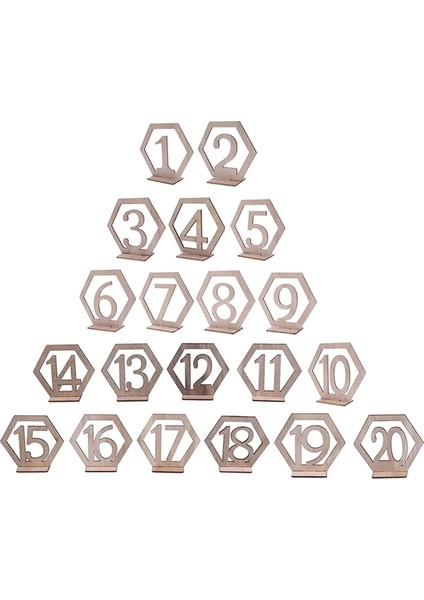 Xin Yue Zhang Ahşap Masa Numarası Düğün Resepsiyonu Escort Kart Tutucu Ülke Parti Düğün Dekorasyon Numarası Blok Standı Tabanı ile (Yurt Dışından)