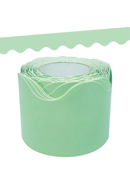 Xin Yue Zhang Nane Yeşili Taraklı Haddelenmiş Kenar Etiket Trim - 50FT - Bülten Tahtalarını, Duvarları, Masaları, Pencereleri, Kapıları, Okulları, Ofisleri Süsleyin (Yurt Dışından)