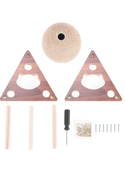 Oyuncaklar Scratcher Sisal Halat Topu Tırmalama Sonrası Ahşap Standı Anti-Scratch Scratcher Kediler Için Çivileri Keskinleştirin, C (Yurt Dışından)