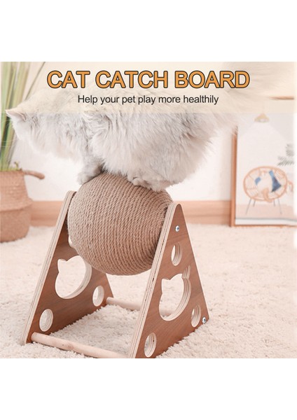 Oyuncaklar Scratcher Sisal Halat Topu Tırmalama Sonrası Ahşap Standı Anti-Scratch Scratcher Kediler Için Çivileri Keskinleştirin, C (Yurt Dışından)