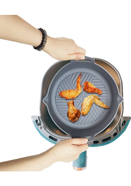 Xin Yue Zhang Yeniden Kullanılabilir Silikon Hava Fritöz Astar Sepeti Kare Hava Fritöz Pot Tepsi Airfryer Aksesuarları Için Isıya Dayanıklı Gıda Pişirme C (Yurt Dışından)