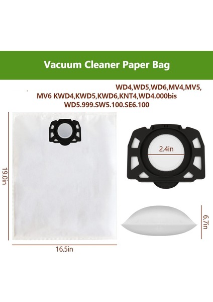 Xin Yue Zhang Yedek Parçalar Toz Torbası Için Uyumlu Wd4 Wd5 Wd6 Mv4 Mv5 Mv6 Elektrikli Süpürge Aksesuarları Vakum Torbaları (Yurt Dışından)