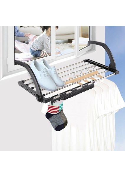Xin Yue Zhang Balkon Kurutma Ayakkabı Rafı Katlanır Pencere Bezi Kurutma Rafı Çamaşır Elbise Kurutma Makinesi, Kapalı Havlu Depolama Rafı 40 cm (Yurt Dışından) fiyatları