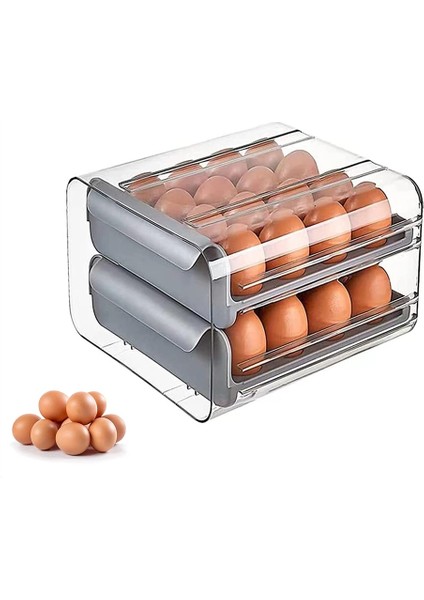 Xin Yue Zhang 2 Adet Yumurta Saklama Kutusu Mutfak Depolama Çift Çekmece Buzdolabı Yumurta Kutusu, Yerden Tasarruf Istiflenebilir Çok Katmanlı (Yurt Dışından) fiyatları