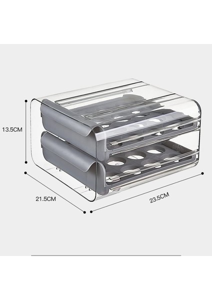 Xin Yue Zhang 2 Adet Yumurta Saklama Kutusu Mutfak Depolama Çift Çekmece Buzdolabı Yumurta Kutusu, Yerden Tasarruf Istiflenebilir Çok Katmanlı (Yurt Dışından) modelleri