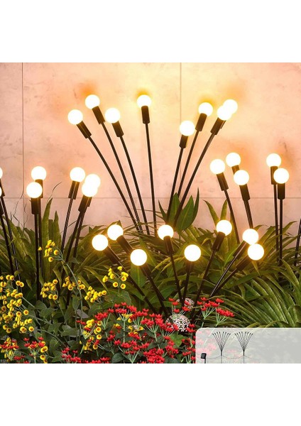 Xin Yue Zhang 2 Paket 12 LED Güneş Işıkları Açık Hava Su Geçirmez Yeni Yükseltilmiş Ateşböceği Yolu Işıkları Dış Bahçe Için Rüzgarla Sallanıyor (Yurt Dışından)