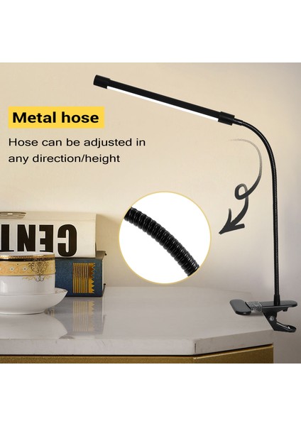 Xin Yue Zhang 8W LED Klipsli Lamba, 3 Modlu Masa Işığı 2m Kablo Dimmer 10 Seviye Kelepçe Masa Lambaları (Yurt Dışından)