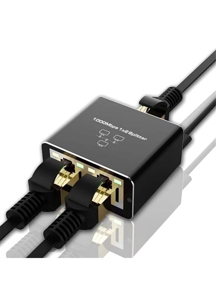 Cat5/5e/6/7/8 Kablo Yönlendiricileri ve Daha Fazlası Için Ethernet Ayırıcı 1'i 2 Arada Yüksek Hızlı 1000MBPS RJ45 Ayırıcı Adaptör (Yurt Dışından)