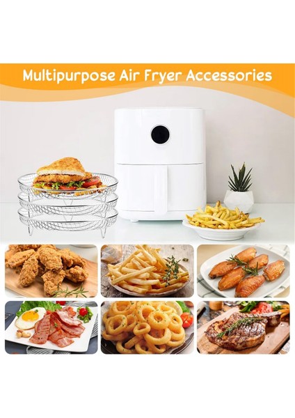 Hava Fritöz Rafı Yuvarlak 3 Katmanlı Istiflenebilir Kurutucu Rafları Paslanmaz Çelik Hava Fritöz Sepeti Tepsi Hava Fritöz Aksesuarları (Yurt Dışından) modelleri