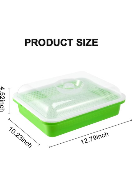 Xin Yue Zhang Kapaklı Tohum Tepsisi Serbest Fasulye Filiz Yetiştiricisi Filizlenen Tohum Tepsisi, Kirsiz Yol ve Büyük Kapasiteli (Yurt Dışından)