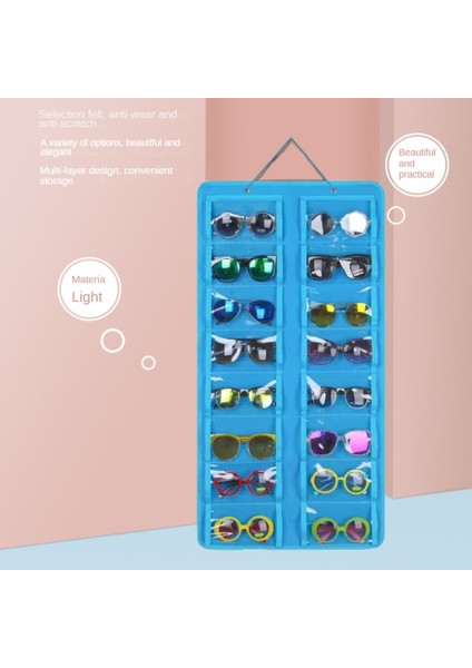 Xin Yue Zhang Gözlük Organizatör Güneş Gözlüğü Organizatör Depolama Asılı Çanta Güneş Gözlüğü Gözlük Ekran Duvar Montaj Organizatör Mavi (Yurt Dışından) fiyatları