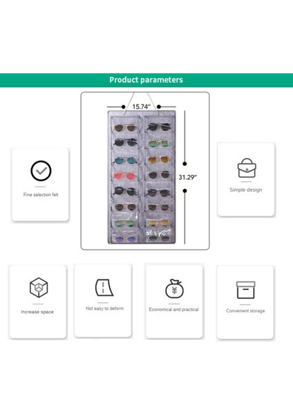 Xin Yue Zhang Gözlük Organizatör Güneş Gözlüğü Organizatör Depolama Asılı Çanta Güneş Gözlüğü Gözlük Ekran Duvar Montaj Organizatör Mavi (Yurt Dışından) indirimleri