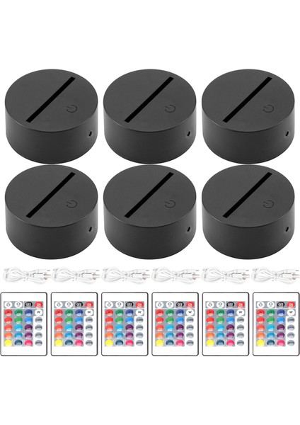 Xin Yue Zhang Parça 3D Gece LED Işık Lambası Tabanı 16 Renk Tabanı, Akrilik ve Reçine Cam Için Dekoratif Işık Lambası Tabanı (Siyah) (Yurt Dışından) fiyatları