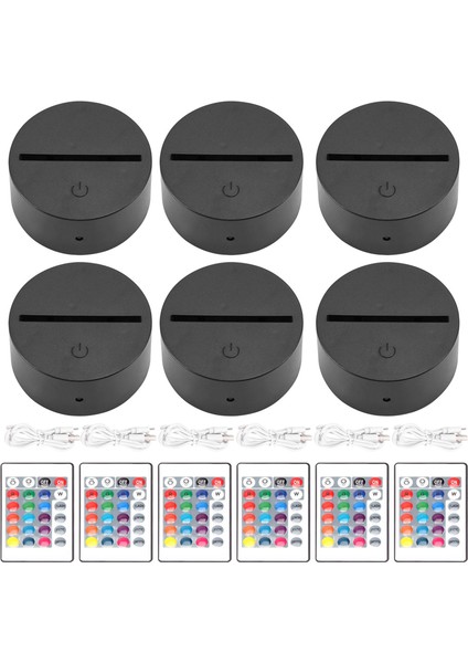 Xin Yue Zhang Parça 3D Gece LED Işık Lambası Tabanı 16 Renk Tabanı, Akrilik ve Reçine Cam Için Dekoratif Işık Lambası Tabanı (Siyah) (Yurt Dışından) modelleri