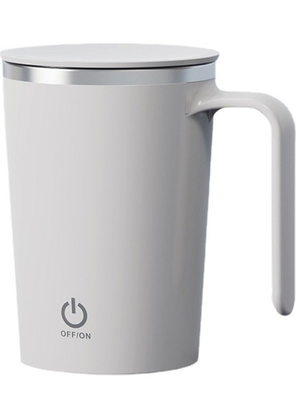 Kendini Karıştıran Kahve Kupa Şarj Edilebilir Otomatik Manyetik Karıştırma Bardağı, 400 ml Elektrikli Karıştırma Bardağı Otomatik Mikser Bardak Beyaz (Yurt Dışından)