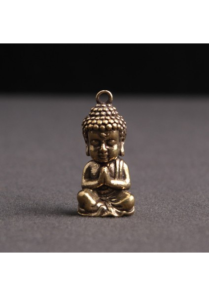 Xin Yue Zhang Shakyamuni Buda Heykeli Mini Bronz Buda Heykeli Küçük Sahne Aksesuarları Anahtarlık Çay Masası Ev Dekor (Yurt Dışından)