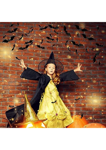 Xin Yue Zhang 224 Adet Cadılar Bayramı Dekorasyon Yarasa Çıkartmalar Ev Dekor Dıy Cadılar Bayramı Için Duvar Çıkartmaları Cadılar Bayramı Dekorasyon (Yurt Dışından) fırsatları