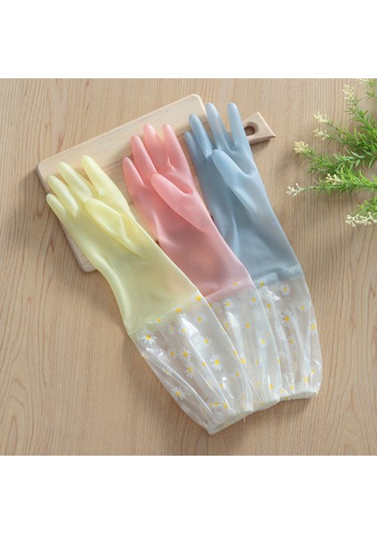 Bulaşık Yıkama Temizleme Eldiveni 3 Çift - Yeniden Kullanılabilir Lastik Eldiven Çamaşır Olmayan Mutfak Bahçe Ev Eldivenleri 50CM (Yurt Dışından) modelleri