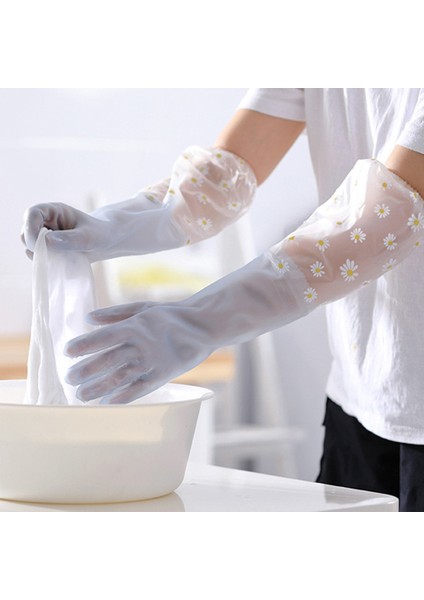 Bulaşık Yıkama Temizleme Eldiveni 3 Çift - Yeniden Kullanılabilir Lastik Eldiven Çamaşır Olmayan Mutfak Bahçe Ev Eldivenleri 50CM (Yurt Dışından) indirimleri
