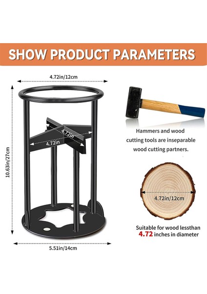 Kindling Splitter Yakacak Odun Ağır Hizmet Tipi Ahşap Splitter Manuel Splitter Yakacak Odun Kesici Kış Ev Kamp Alanı Için Siyah (Yurt Dışından)