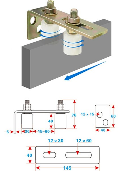 1 Adet Veranda Kapısı Parça Kılavuz Silindirleri Sürgülü Kapı Kılavuz Silindirleri L Sütunu Braketi ile Ayarlanabilir Çift Naylon Silindirler (Yurt Dışından) modelleri