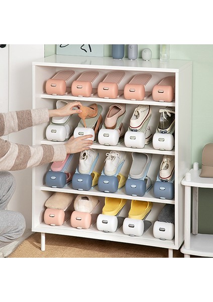 Xin Yue Zhang Basit Modern Ayakkabı Rafı Ayakkabı Depolama Rafı Çift Katmanlı Entegre Ayarlanabilir Ev Yurdu Oturma Odası Plastik (Yurt Dışından)