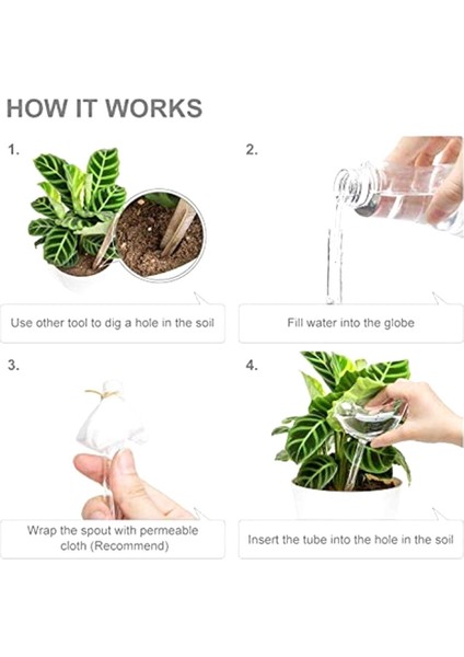 Xin Yue Zhang 6 Adet Bitki Suluk Kendi Kendine Sulama Küresi Kendi Kendine Sulama El Üflemeli Şeffaf Cam Bitki Su Ampulü Kapalı/açık Sulama (Yurt Dışından) indirimleri