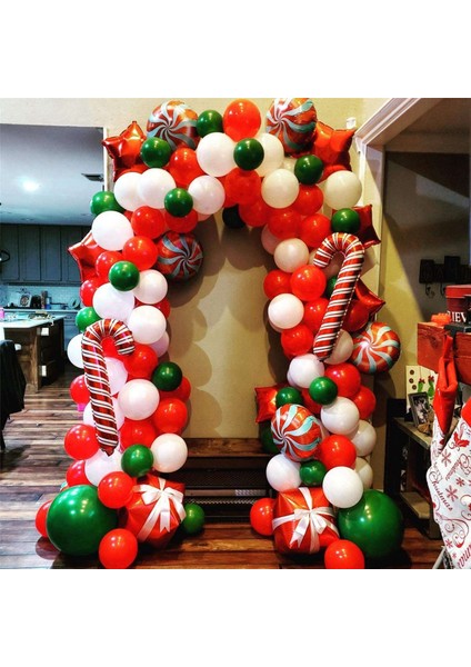 202PC Noel Lateks Alüminyum Film Balon Zincir Seti Yeni Yıl Tema Tatil Partisi Dekorasyon Hediye Arka Plan Dekorasyon (Yurt Dışından) modelleri