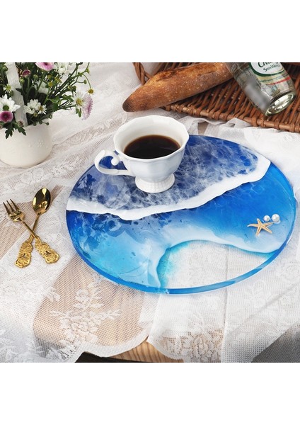 Xin Yue Zhang Diy Reçine Epoksi Kalıp Coaster Tepsi Daire Silikon Kalıp Ev Masa Dekorasyon 12 Inç Placemat Tatlı Teşhir Tepsisi Kalıp (Yurt Dışından) fırsatları