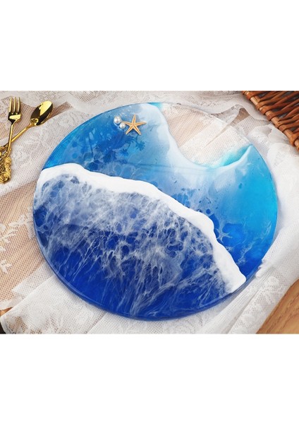 Xin Yue Zhang Diy Reçine Epoksi Kalıp Coaster Tepsi Daire Silikon Kalıp Ev Masa Dekorasyon 12 Inç Placemat Tatlı Teşhir Tepsisi Kalıp (Yurt Dışından) indirimleri