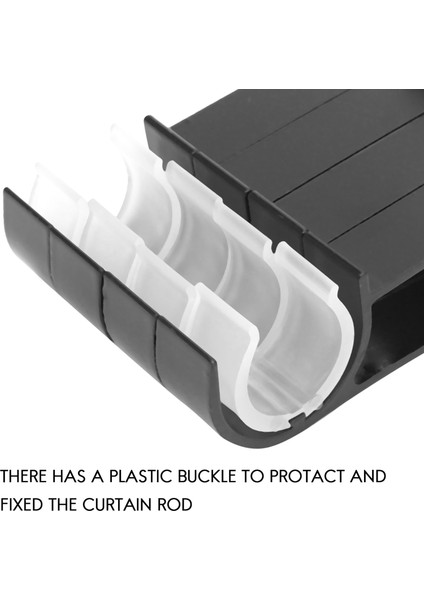 Ξ Ny Ue Zhang Perdelik Çubuk Için 4 Paket Tek Perde Çubuk Braketleri Alüminyum Alaşımlı Ağır Perde Çubuk Tutucular (Siyah) (Yurt Dışından) indirimleri