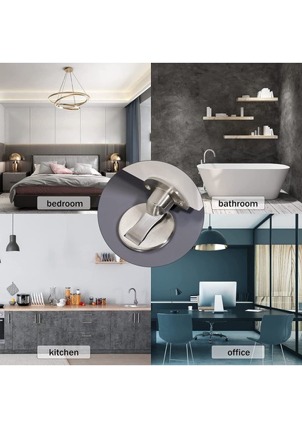 Xin Yue Zhang Zemine Monte Mıknatıslı Kapı Durdurucu - Görünmez Manyetik Kapı Durdurucu, Mıknatıslar Kapı Durdurucu Duvar Pervanesi Açık Tutma (Gümüş) (Yurt Dışından) modelleri