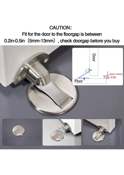 Xin Yue Zhang Zemine Monte Mıknatıslı Kapı Durdurucu - Görünmez Manyetik Kapı Durdurucu, Mıknatıslar Kapı Durdurucu Duvar Pervanesi Açık Tutma (Gümüş) (Yurt Dışından) indirimleri