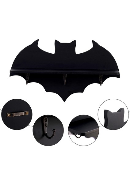 Xin Yue Zhang Kristal Raf Spooky Yüzen Raflar Goth Dekor Yarasa Raf Siyah Duvar Witchy Odası Için Asılı Ahşap Raf (Yurt Dışından) fırsatları