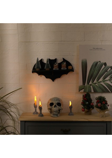 Xin Yue Zhang Kristal Raf Spooky Yüzen Raflar Goth Dekor Yarasa Raf Siyah Duvar Witchy Odası Için Asılı Ahşap Raf (Yurt Dışından) indirimleri
