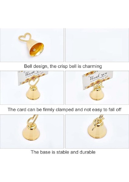 8 Adet 2 Stilleri Altın Yer Kartı Sahipleri Çan Şekli Masa Numarası Tutucular Jingle Bell Kitap Notu Fotoğraf Standı Klipleri Ev Dekor (Yurt Dışından) modelleri