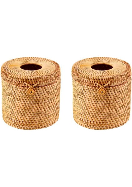 Adet Rattan Doku Kutusu Tuvalet Kağıdı Kapağı Hasır Dekoratif Kapaklı Tutucular Depolama Için Tek Rulo ve Dokular (Yurt Dışından)
