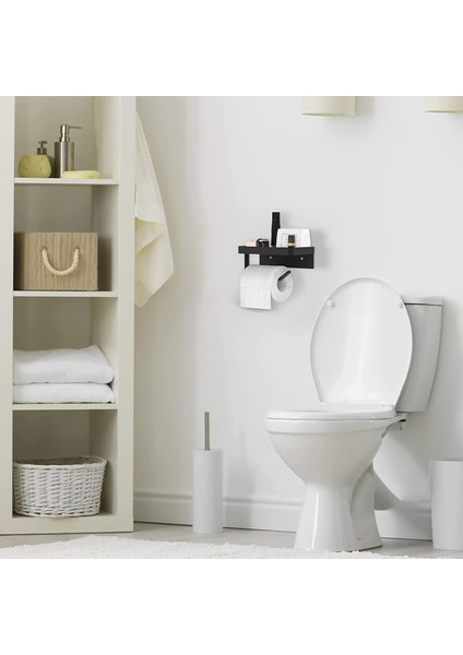 Raflı Tutucu, Tuvalet Kağıdı Tutucu Duvara Monte Kendinden Yapışkanlı Banyo Tuvalet Tuvalet Mutfak (Yurt Dışından)