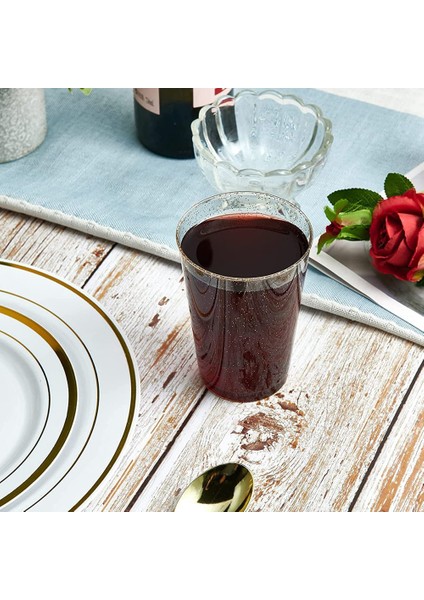 Altın Parıltılı Plastik Şarap Bardakları, Şarap Kadehleri, Tumbler Bardaklar, Şeffaf Bardaklar Kokteyl Martini Için Yeniden Kullanılabilir Içme Partisi (Yurt Dışından) modelleri