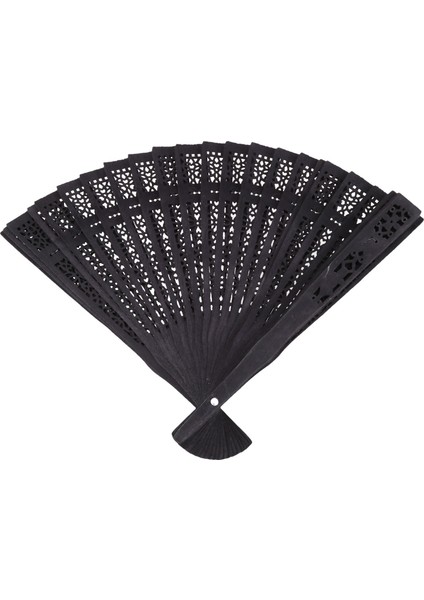 Xin Yue Zhang Inç Çin Japon Katlanır Fan Orijinal Ahşap El Çiçek Bambu Cep Fan Ev Dekor Parti Dekorasyon Için-Siyah (Yurt Dışından) fiyatları