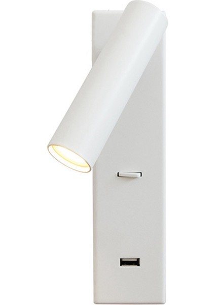 Xin Yue Zhang Dönebilen Katlanır Lamba Şarj Edilebilir Duvar Lambası Otel Mühendisliği Başucu Duvar Spot Işığı Kapalı Dekoratif Lamba (Beyaz) (Yurt Dışından)